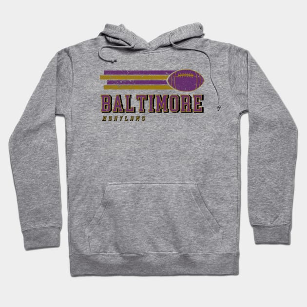 Baltimore Football Retro Vintage Hoodie by Ruffeli